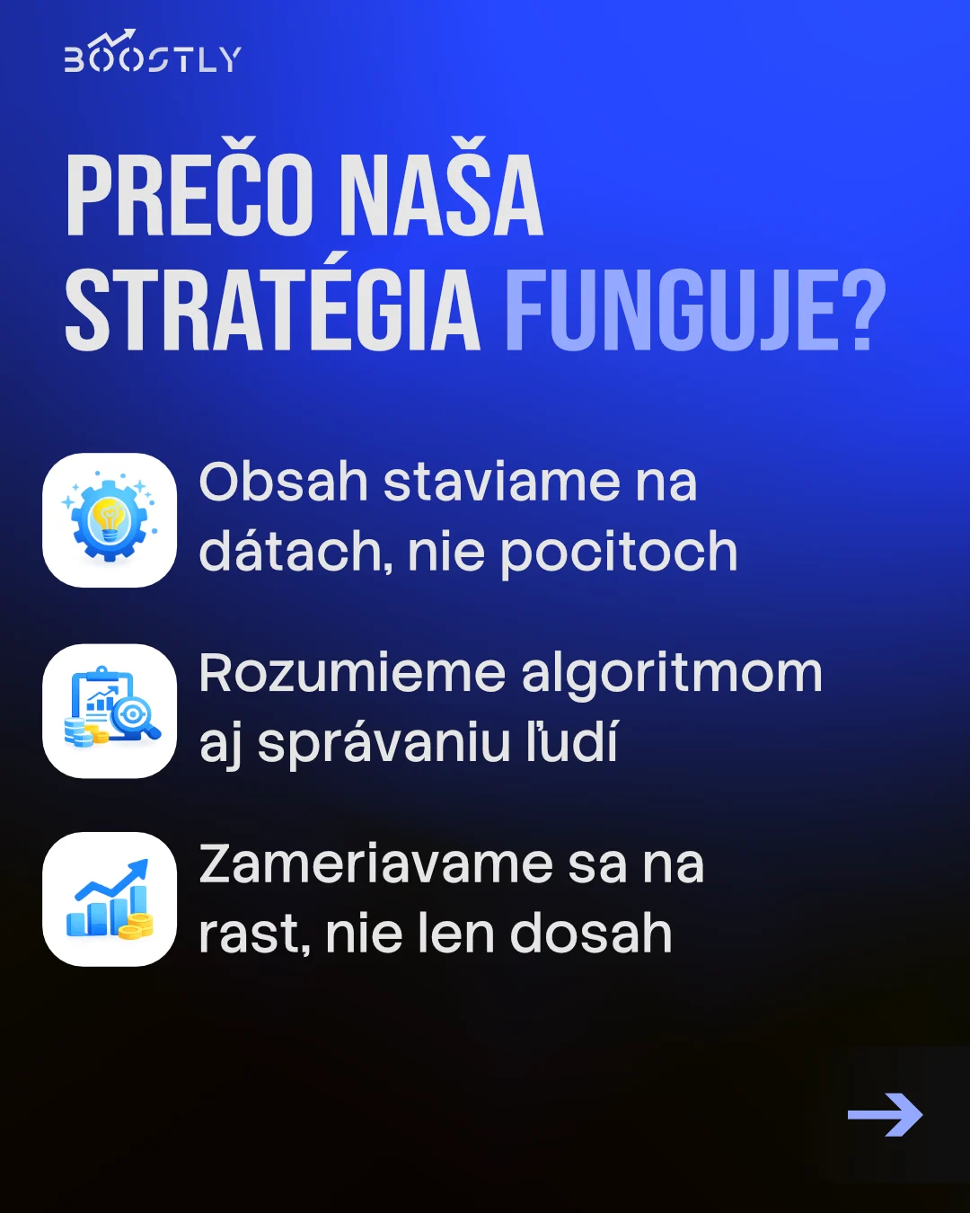 Slide 4: three reasons, each with an icon