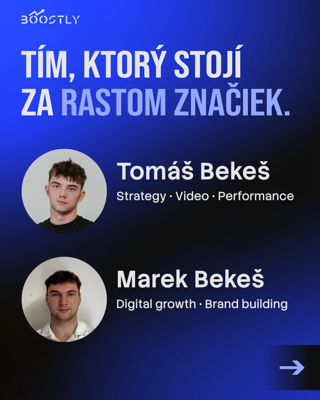 Slide 5: portraits of Tomáš and Marek Bekeš with their roles