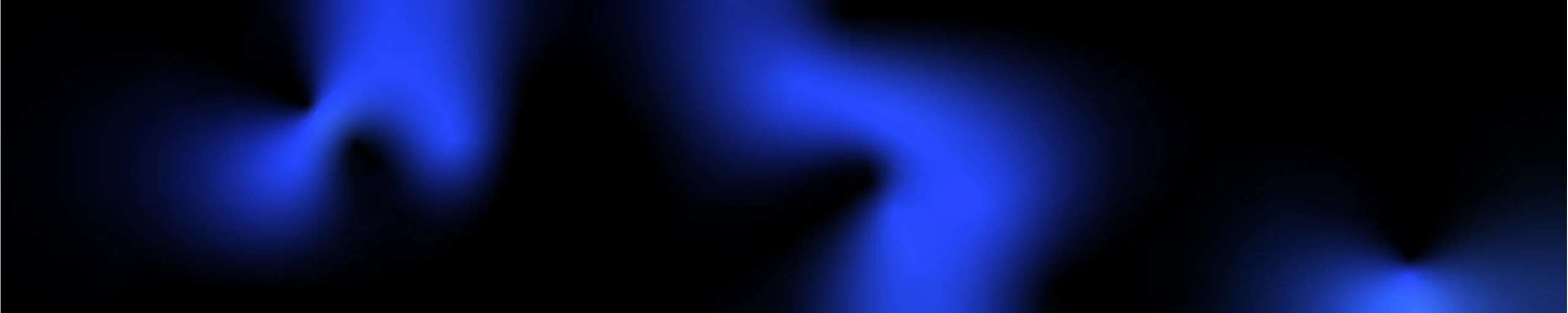 A blue gradient on black, 2560 by 512 pixels